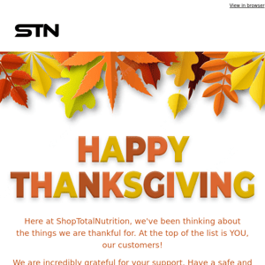 Happy Thanksgiving from STN