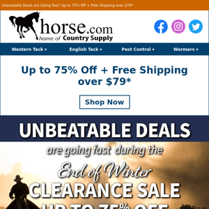 Up to 75% Off + Free Shipping BONUS! Warehouse Clearance Event Final Hours