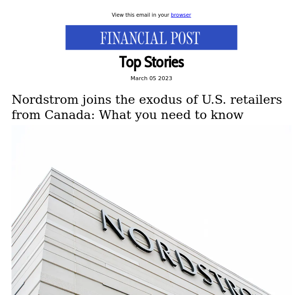 Nordstrom joins the exodus of U.S. retailers from Canada: What you need to know