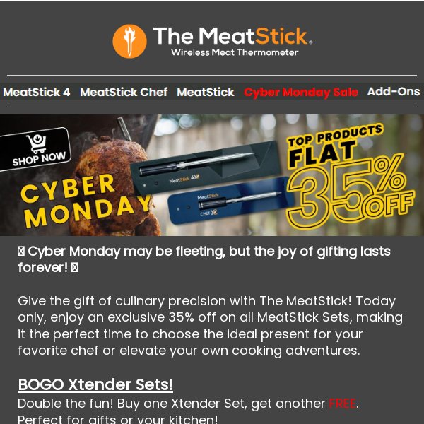 🌟 Cyber Monday Special: 35% Off All MeatStick Sets - Today Only! 🌟