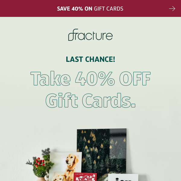 Re: 40% OFF Gift Cards