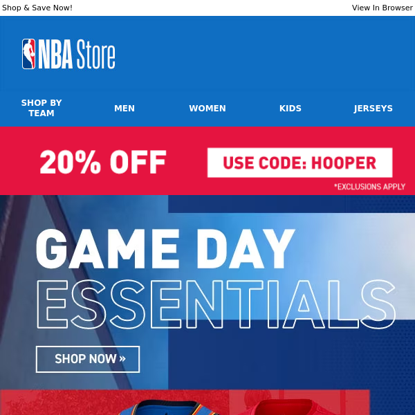 Steal the Show: 20% Off Your NBA Gameday Outfits!