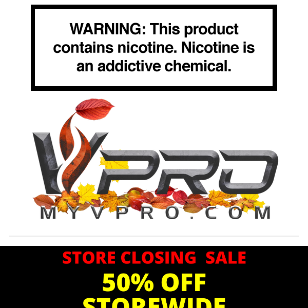 Store Closing 50% OFF Sale