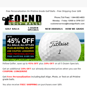 5 Dozen Golf Ball Specials - Limited Time Only