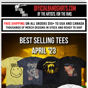 🔥 Check out this month's BEST selling band t-shirts!