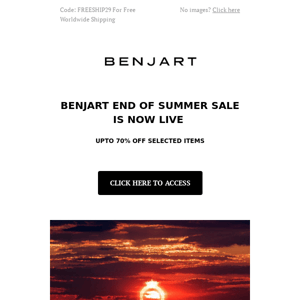 Summer Sale - Upto 70% Off Selected Items - Benjart.com