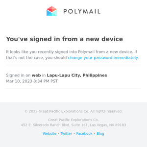 You've signed into Polymail from a new device