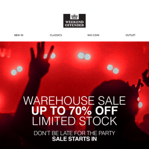 🚨 STARTS AT MIDDAY... Warehouse Clearance Sale