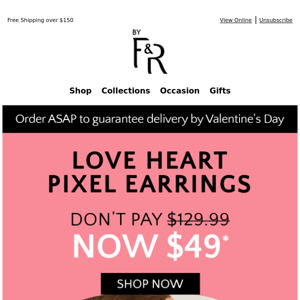 Hey Noni B, Love Heart Earrings NOW $49*