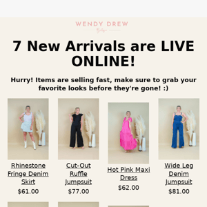 7 New Arrivals LIVE ONLINE! ⭐