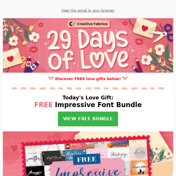 🌹 29 Days of Love: FREE Font Bundle Worth $600+