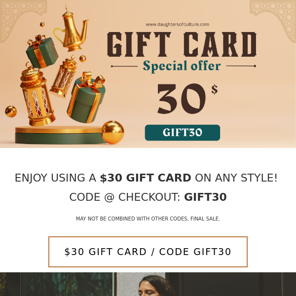 ENJOY A $30 GIFT CARD