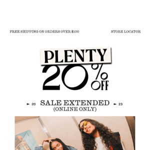 SALE EXTENDED: 20% OFF