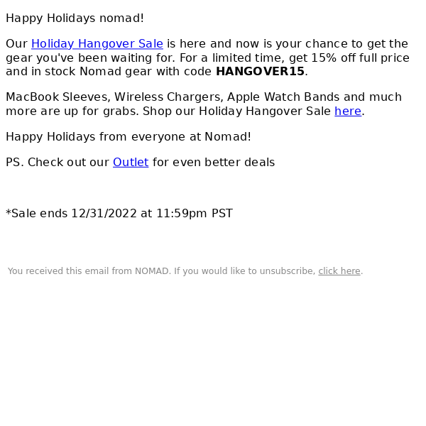 Holiday Hangover Sale | 15% Off