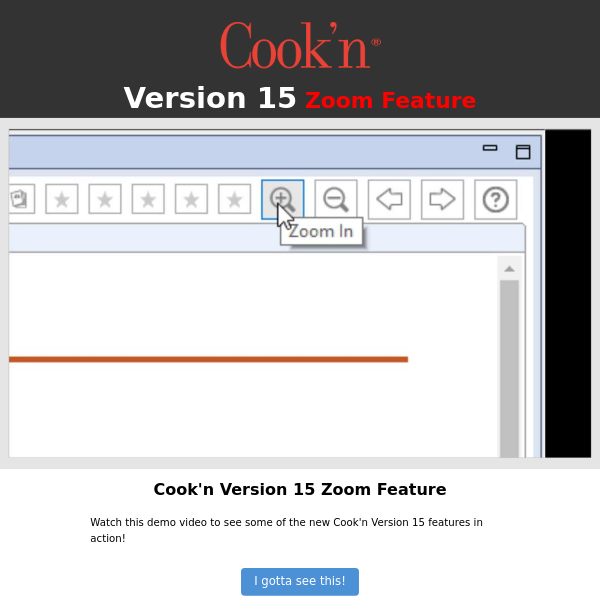🍓 Cook'n Version 15 Zoom Feature