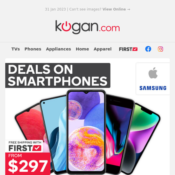 📱 Apple & Samsung Smartphones from $297!