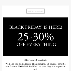 ⚫ BLACK FRIDAY SALE! ❀ 25-30% OFF EVERYTHING! ⚫