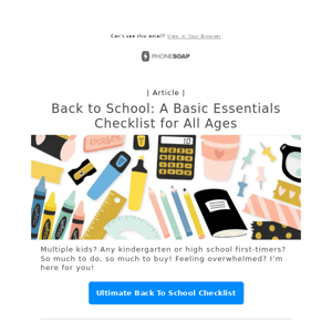 [article] Back to School: The Essentials Checklist