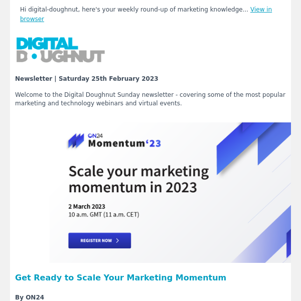 [Newsletter] Webinars and Events: Digital Engagement in 2023