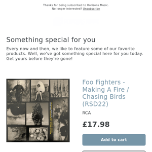 Back in! Foo Fighters - Making A Fire / Chasing Birds (RSD22)