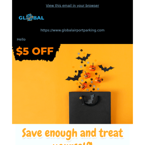 No Tricks, Only Treats! Save $5 On Airport Parking!