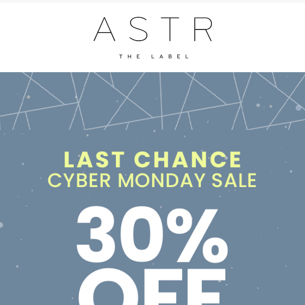 Last Chance: Cyber Monday Sitewide Sale