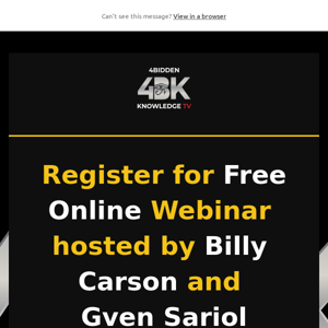 FREE ONLINE WEBINAR