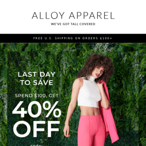 Final Call for 40% Off
