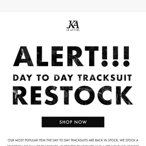 DAY TO DAY TRACKSUIT RESTOCK 🚨