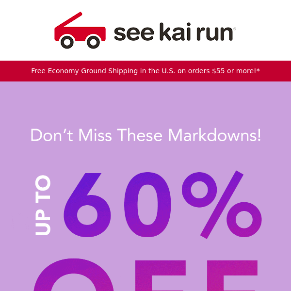 Sale Page Markdowns Up 60% Off!