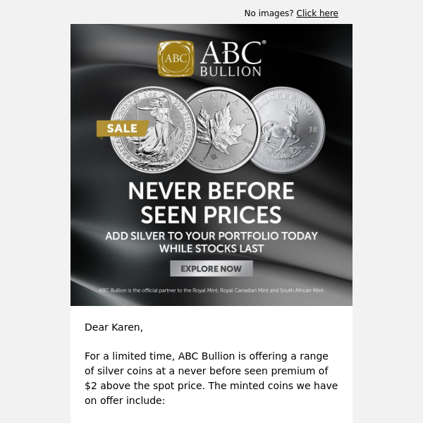 Never Before Seen Prices | Add Silver to your Portfolio