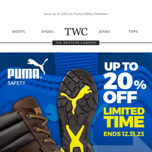 Save up to 20% on Puma Safety Footwear!