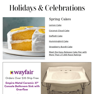 Lemon Cake, Coconut Cake, Hummingbird Cake, Carrot Cake, and More!