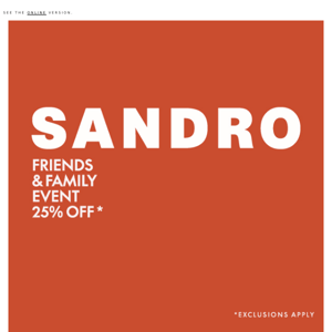 SANDRO | Enjoy 25% Off