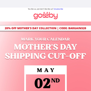 🗓️ It's almost Mother's Day shipping cut-off, friend!
