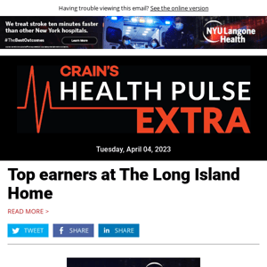 Top earners at The Long Island Home