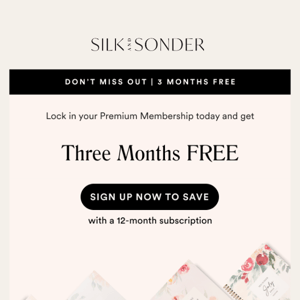 Three months free is still here for you! 🔔