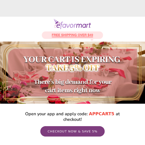 Exclusive Cart Items Coupon Inside Efavormart