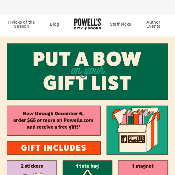 🎁 2 days only! Free gift with Powells.com order of $65 or more!