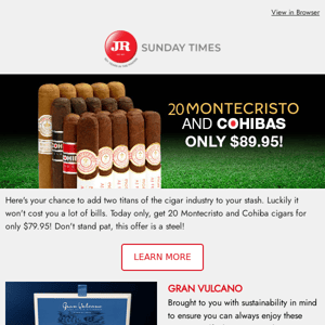 🏈 Sunday Times Game Day Edition: Over 70% off Monte-Cohiba collection