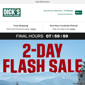 [FINAL HOURS] Counting down....time's running out on this Flash Sale!