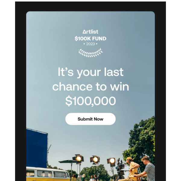 Artlist.io, act fast! You could win $100,000?