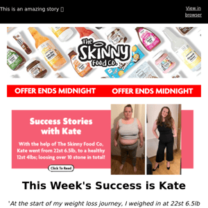 This Weeks Success Story is Kate
