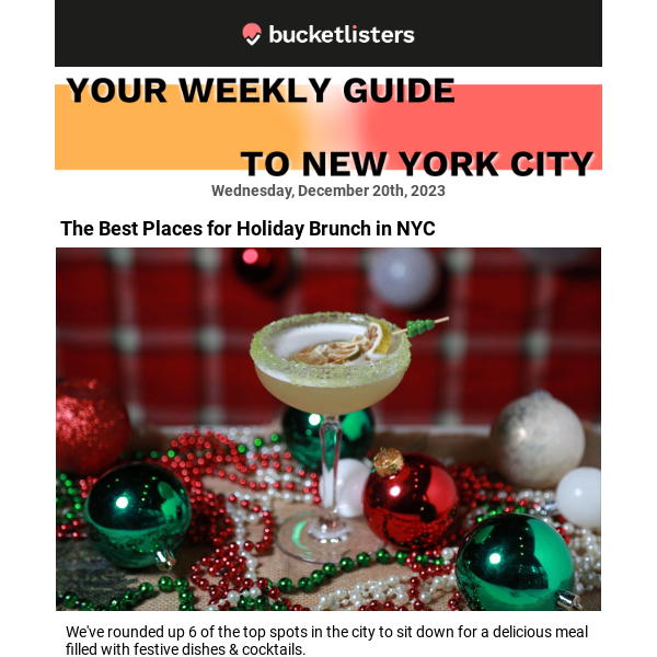 🎄 Best Holiday Brunches, Bingo Rave Party, Holly Jolly Bar & More