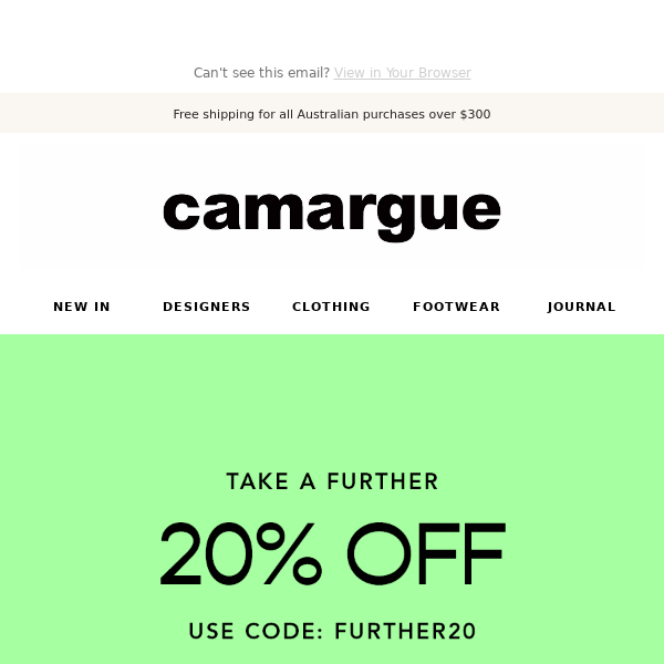 Take a Further 20% Off SALE