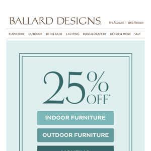 2 days left! 25% off furniture & more