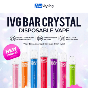 Disposable Flash Sale: £3.59 IVG Crystal Bar, £2.99 Aroma King Disposables, £4 Elf Bar Mate P1 Pod, £29.99 Voopoo Argus GT Kit, £3.99 Geek Bar S600