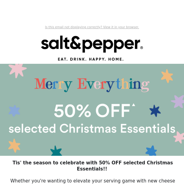 50% OFF selected Christmas Essentials 🎄🎅