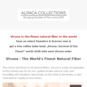 Special offer on Vicuna Sweaters & Scarves