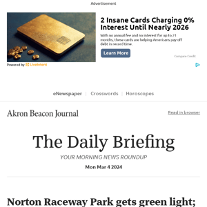 Daily Briefing: Norton Raceway Park gets green light; racing season likely this year